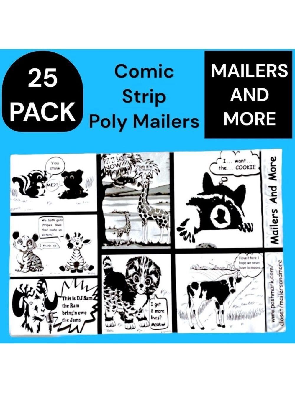 25 10X13 Comic Strip Poly Mailers, Shipping Envelopes PRICE IS FIRM - Picture 3 of 8